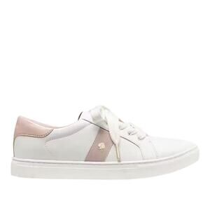KATE SPADE SNEAKERS OPTIC WHITE & PINK ROSE SMOKE SIZE 10 COMFY SPORTY NEW!